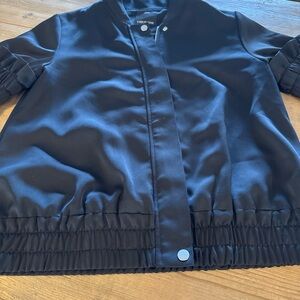 Black Satin Bomber Jacket